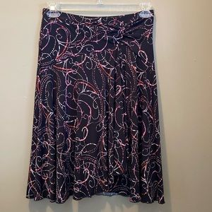 Women’s Apt 9 Stretch Multicolored Print Skirt, Size Medium, Front Gather